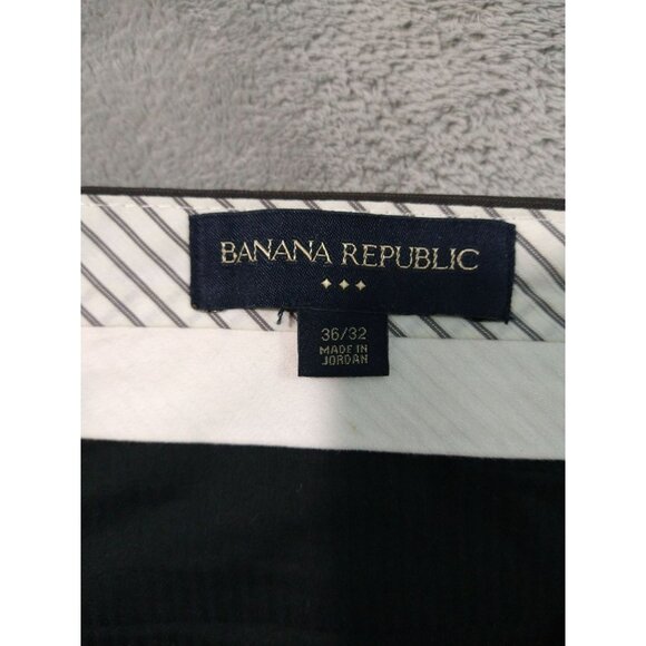 Banana Republic Dress Pants Mens 36x32 Brown Striped Wool Blend Flat Front - Picture 7 of 10